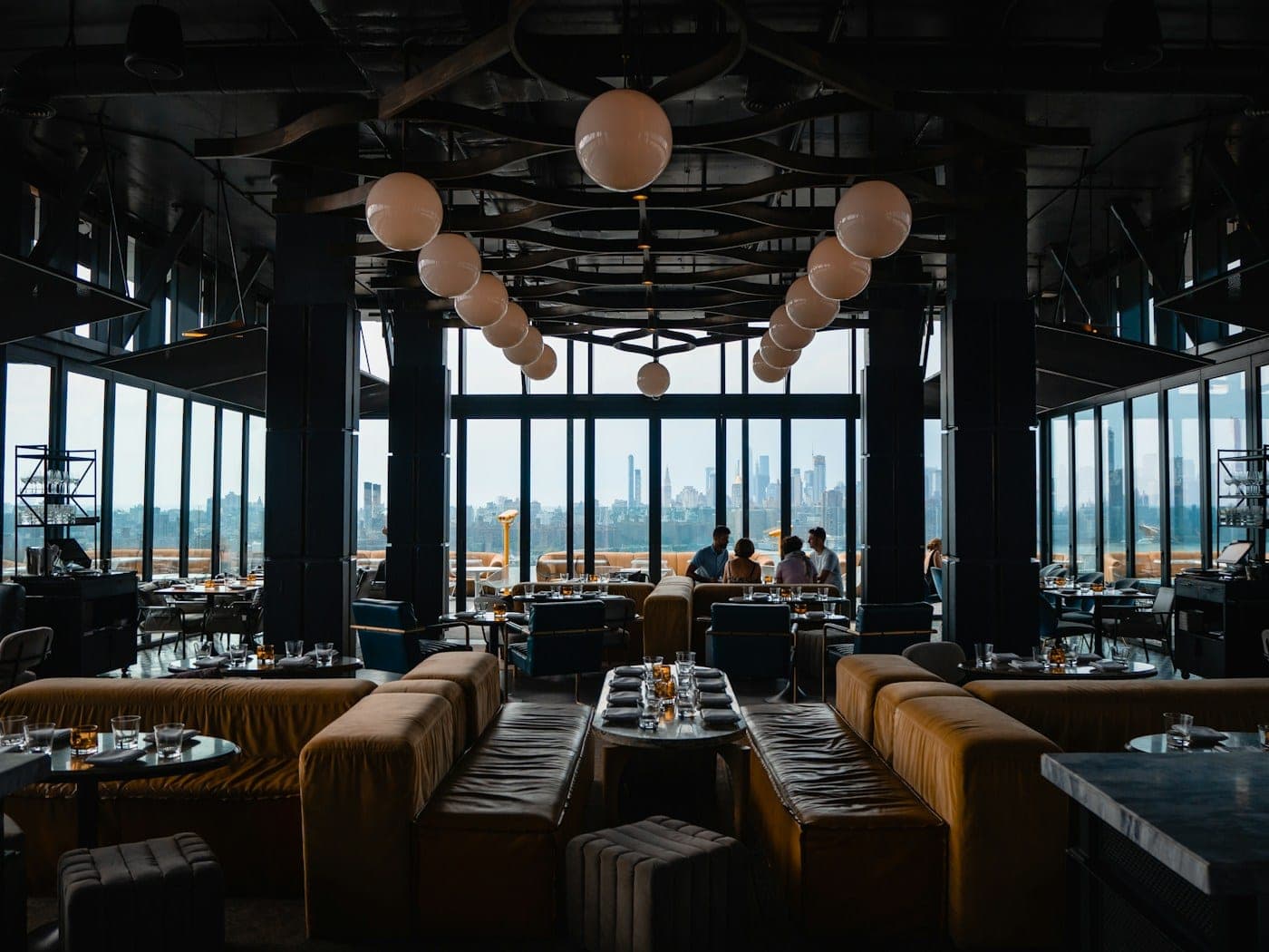Restaurant frontage at dusk